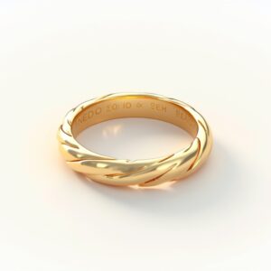 טבעת טוויסט חלקה מזהב 14 קראט עם גימור מבריק