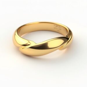 טבעת זהב 14 קראט עם עיצוב טוויסט מונוליטי וגימור מבריק