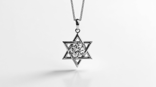 ⁦כוכב דוד מודרני עם יהלום⁩ – תמונה ⁦2⁩