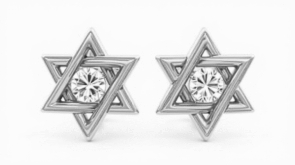 ⁦מגן דוד מודרני עם יהלום⁩ – תמונה ⁦2⁩