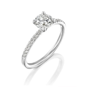 טבעת עגולה 0.50 קראט 14K