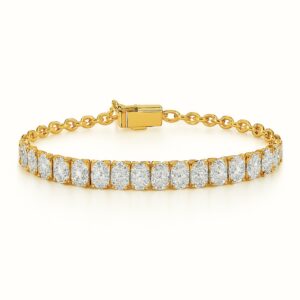 צמיד יהלומי אובל צפופים 14K 1.30 קראט