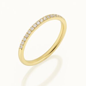 טבעת שורה זהב 14K עם יהלומים טבעיים / יהלומי מעבדה