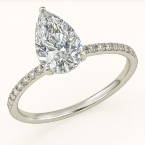 טבעת אירוסין טיפה 1 קראט 14K