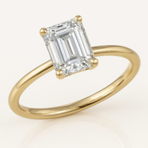 טבעת סוליטר 1 קראט אמרלד 14K