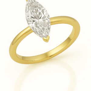טבעת סוליטר 1 קראט מרקיזה 14K