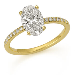 טבעת אירוסין 3 קראט אובלי 14K