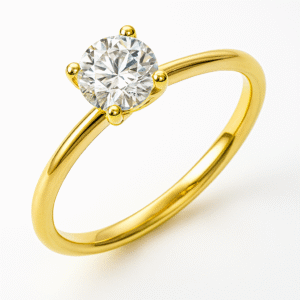 טבעת סוליטר יהלום עגול